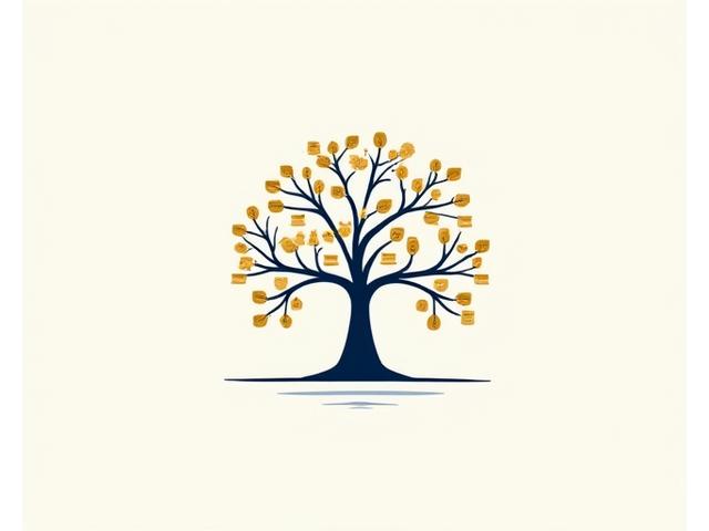 A sophisticated infographic depicting a family tree intertwined with financial graphs and legal symbols, illustrating optimized inheritance distribution and tax benefits for a blended family, set against a clean, modern background.