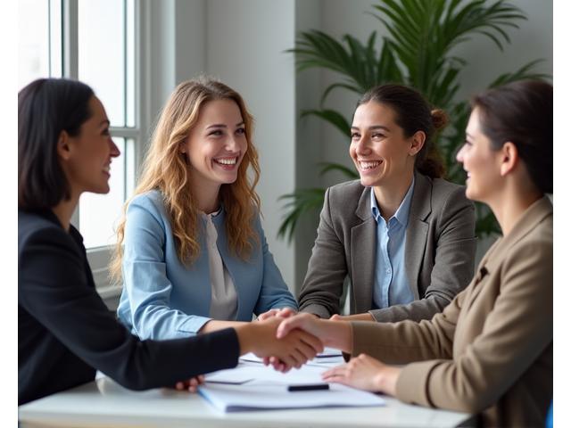 A diverse group of employees in a supportive, collaborative office setting, symbolizing fair treatment and protected rights.