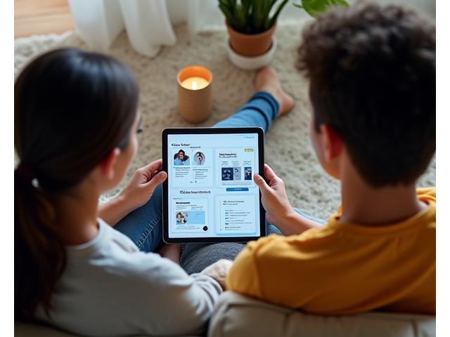 Digital estate planning interface on a tablet with family photos