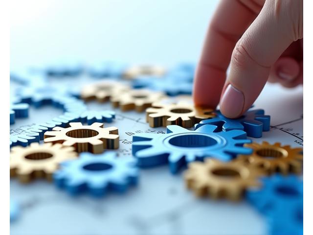 Interlocking gears and puzzle pieces representing proactive legal strategy and dispute prevention.